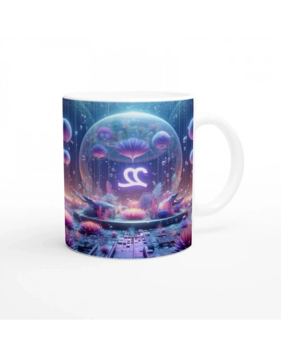 Terazi Burcu Baskılı Kahve Kupası - Astral Denizaltı Dünyası Vs1