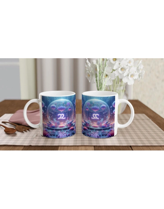 Terazi Burcu Baskılı Kahve Kupası - Astral Denizaltı Dünyası Vs1