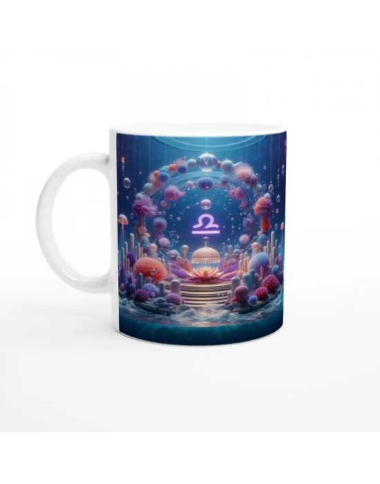 Terazi Burcu Baskılı Kahve Kupası - Astral Denizaltı Dünyası Vs2