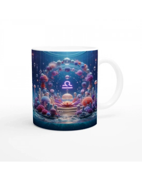 Terazi Burcu Baskılı Kahve Kupası - Astral Denizaltı Dünyası Vs2