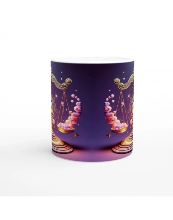 Terazi Burcu Baskılı Kahve Kupası - Burçlar Krallığı Şatosu Vs3