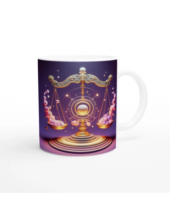 Terazi Burcu Baskılı Kahve Kupası - Burçlar Krallığı Şatosu Vs3