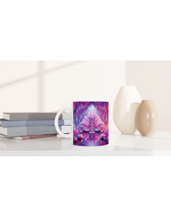 Terazi Burcu Baskılı Kahve Kupası - Büyülü Kristal Mağarası Temalı Vs3