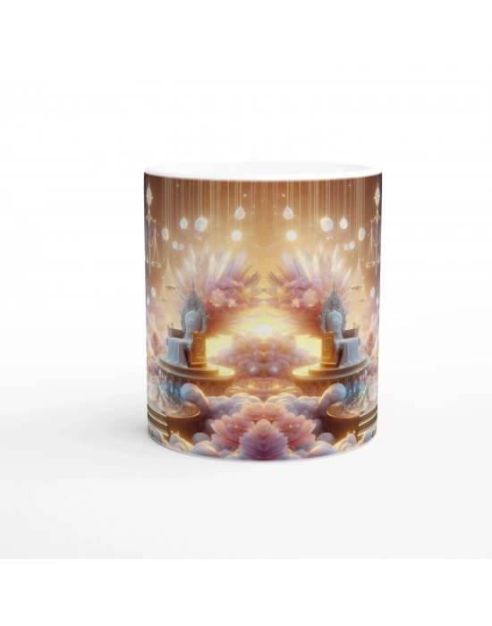 Terazi Burcu Baskılı Kahve Kupası - Elementsel Doğa Krallığı Temalı Vs4