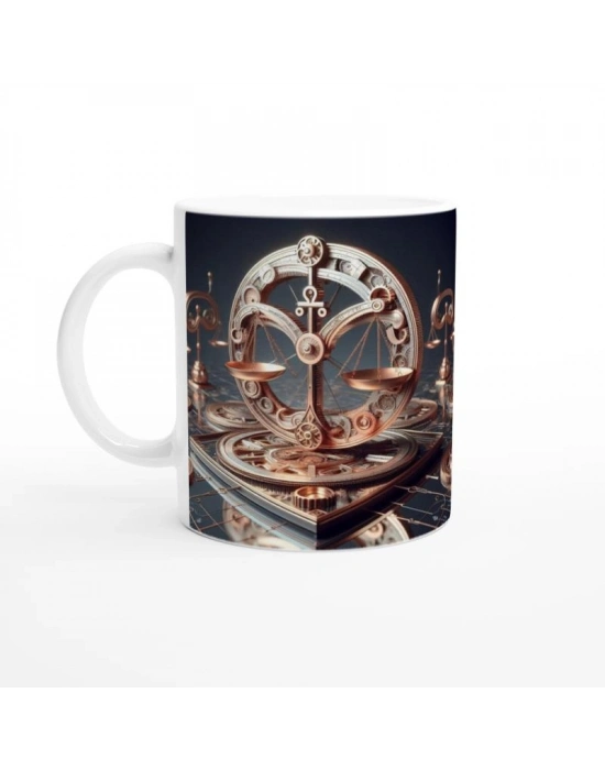 Terazi Burcu Baskılı Kahve Kupası - Zamanın Çarkları Astroloji Mekanizması Vs1