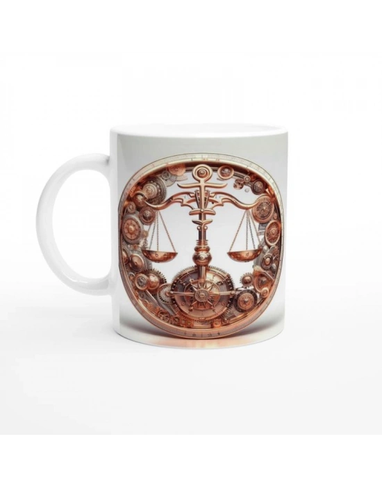 Terazi Burcu Baskılı Kahve Kupası - Zamanın Çarkları Astroloji Mekanizması Vs2