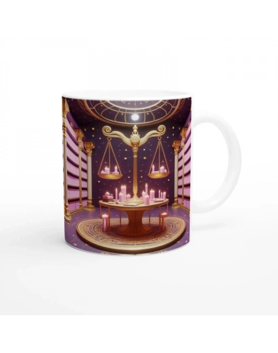 Terazi Burcu Baskılı Kahve Kupası - Zodyak Kütüpanesi Vs1