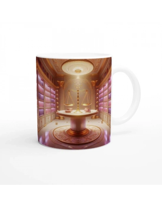 Terazi Burcu Baskılı Kahve Kupası - Zodyak Kütüpanesi Vs2