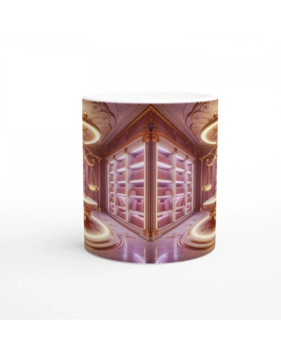 Terazi Burcu Baskılı Kahve Kupası - Zodyak Kütüpanesi Vs3