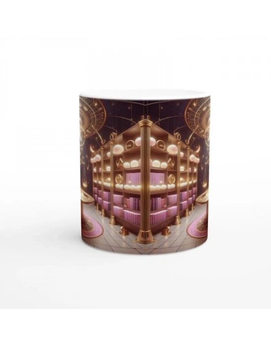 Terazi Burcu Baskılı Kahve Kupası - Zodyak Kütüpanesi Vs4