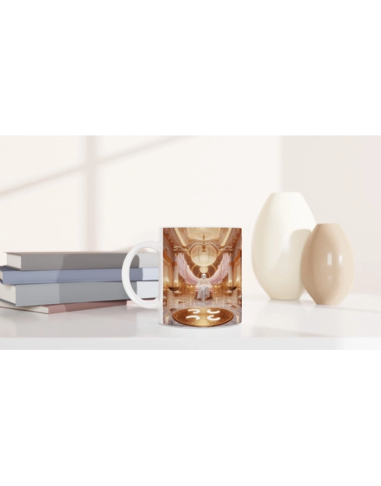 Terazi Burcu Baskılı Kahve Kupası - Zodyak Maskeli Balo Vs2