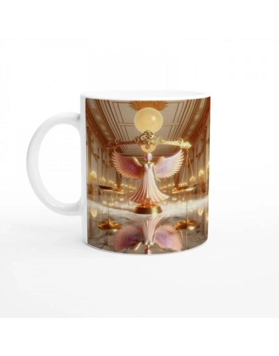 Terazi Burcu Baskılı Kahve Kupası - Zodyak Maskeli Balo Vs3