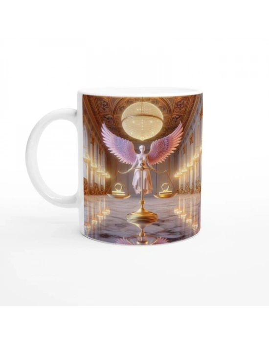 Terazi Burcu Baskılı Kahve Kupası - Zodyak Maskeli Balo Vs4