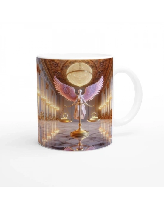 Terazi Burcu Baskılı Kahve Kupası - Zodyak Maskeli Balo Vs4