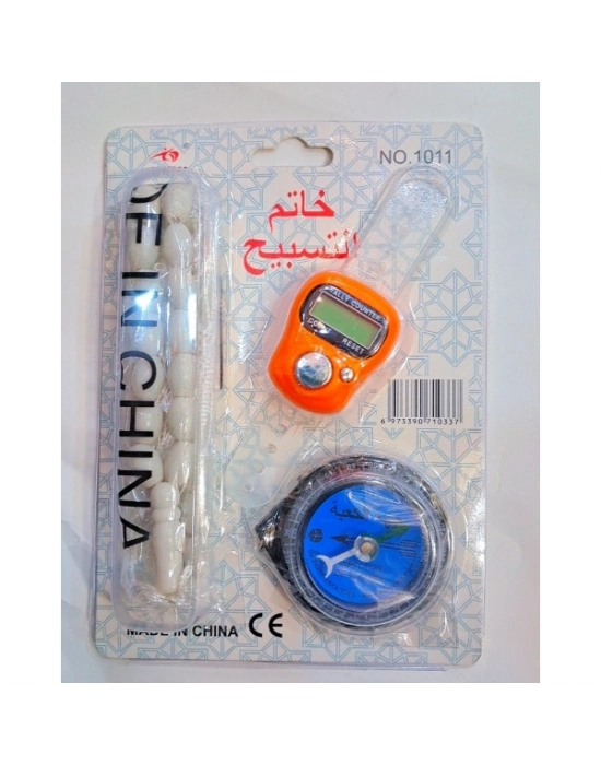 Tesbihli Ve Kıble Pusulalı Yüzük Zikirmatik Seti