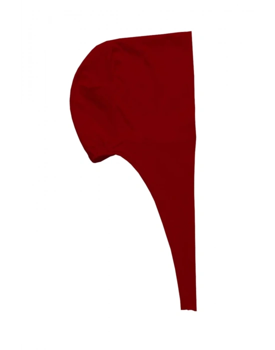 Tesettür Bone Bağcıklı Likralı Bordo