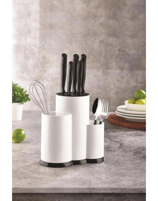 Tezgah Üstü Beyaz Kaşıklık & Bıçaklık & Kepçelik & Organizer