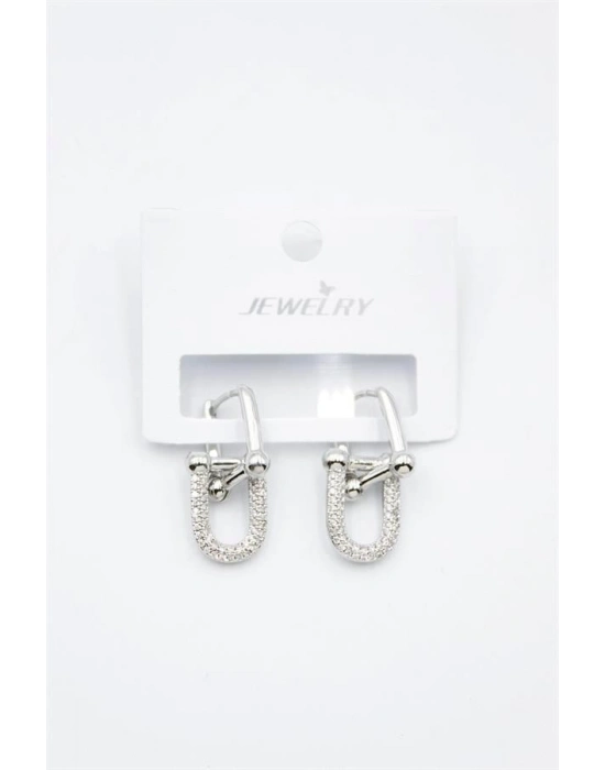 Tf Zincir Küpe - Gümüş