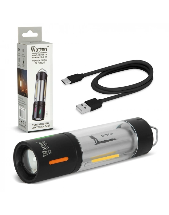Tg Led Şarjlı Kamp Lambası Ortam Odak Aydınlatma Wt-736