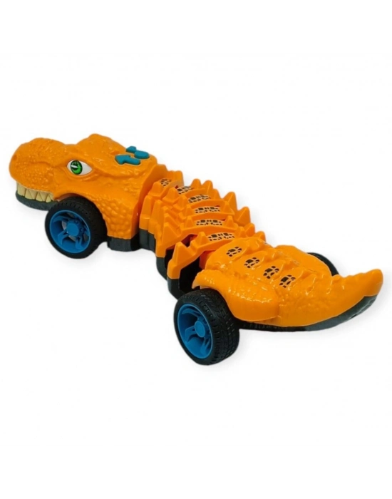 Timsah Araba - Otomatik Hareketli Sesli Işıklı 32 cm - Turuncu Timsah