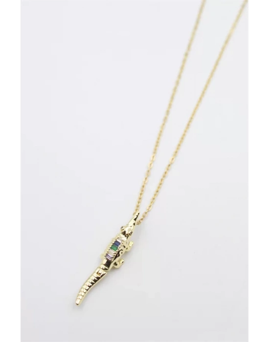 Timsah Kolye - Altın