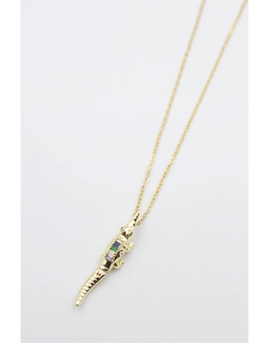 Timsah Kolye - Altın