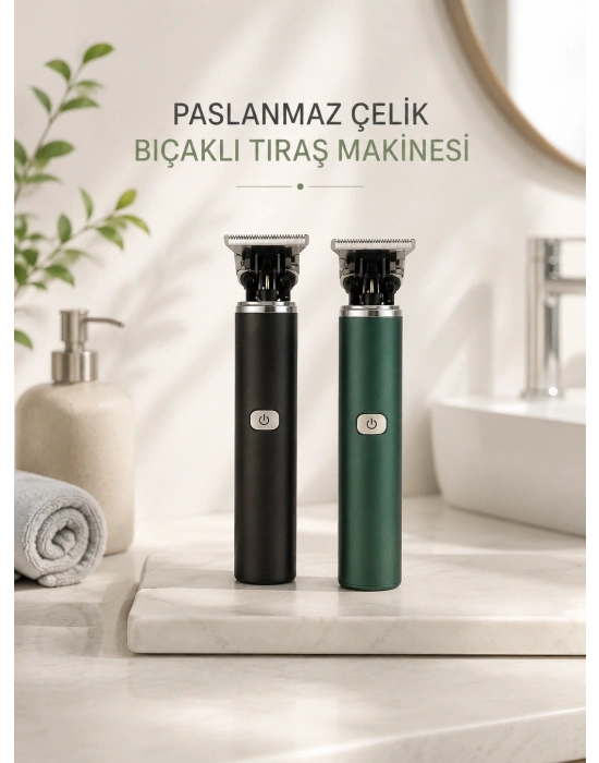 Tıraş Makinesi Profesyonel Paslanmaz Çelik T-bıçak Saç Sakal Ense Vücut