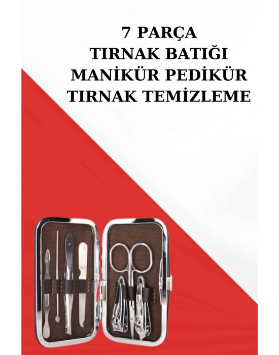 Tırnak Temizliği, Tırnak Batığı ve Düzenli Bakım İçin 7 Parça Çelik Set