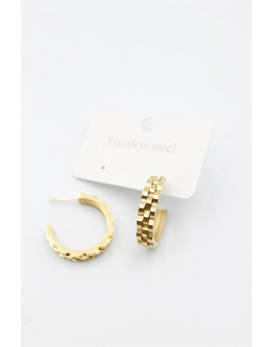 Tırtıklı Halka Küpe - Altın