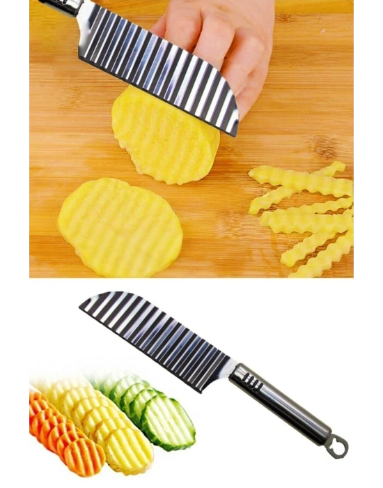 Tırtıklı Patates Kesme Bıçağı - Şekilli Sebze Ve Meyve Dilimleyici