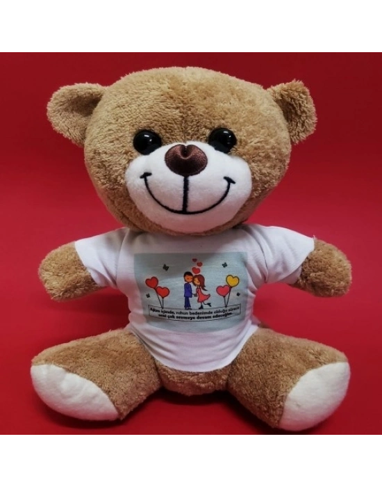 Tişörtlü Kahverengi Peluş Ayıcık