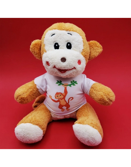 Tişörtlü Sevimli Peluş Maymun