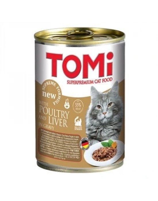 Tomi Kanatlı Eti ve Ciğerli Yetişkin Konserve Kedi Maması 400 Gr 1 Adet