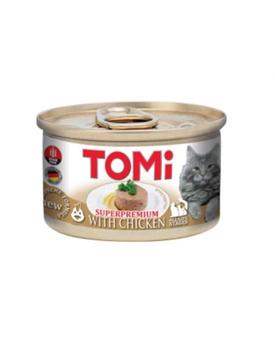 Tomi Kıyılmış Tavuklu Tahılsız Yetişkin Konserve Kedi Maması 1 Adet 85 Gr