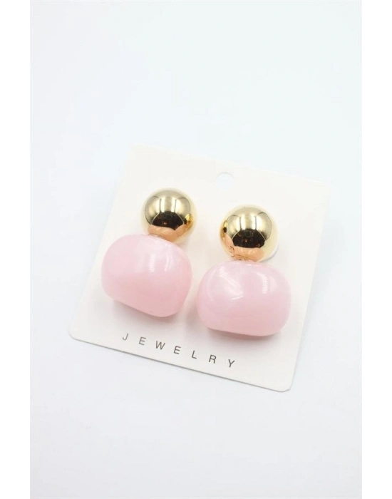 Top Küpe - Pembe