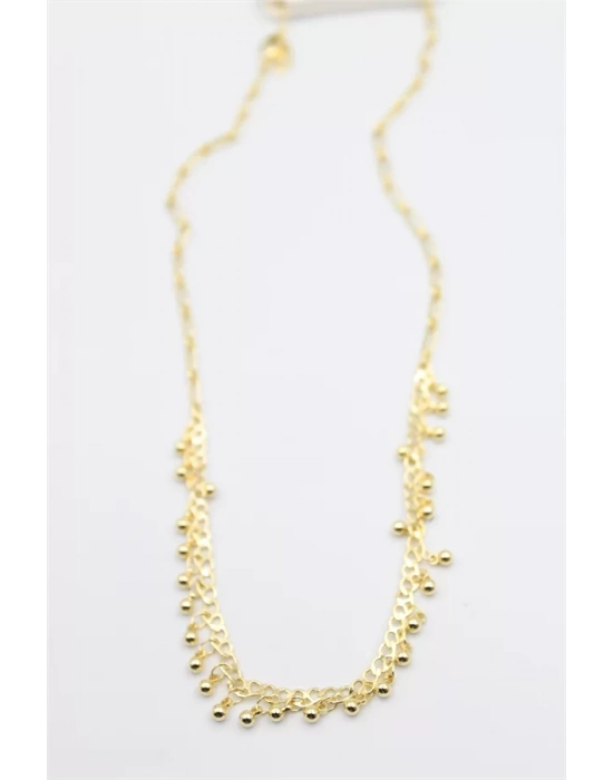 Top Sallantılı Kolye - Altın