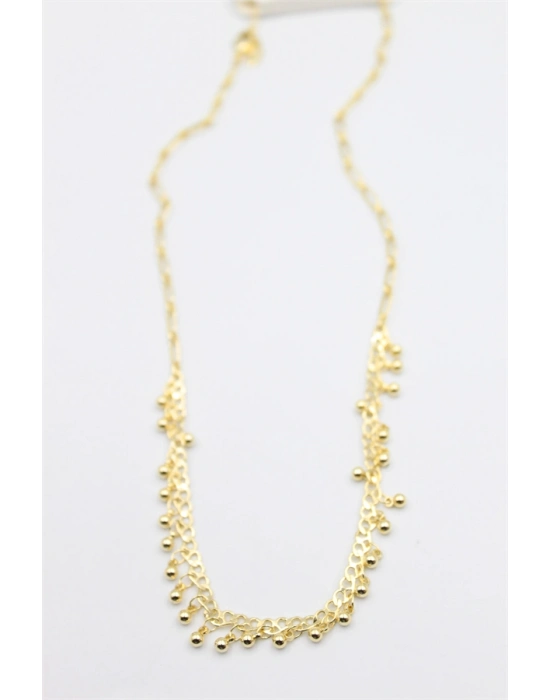 Top Sallantılı Kolye - Altın