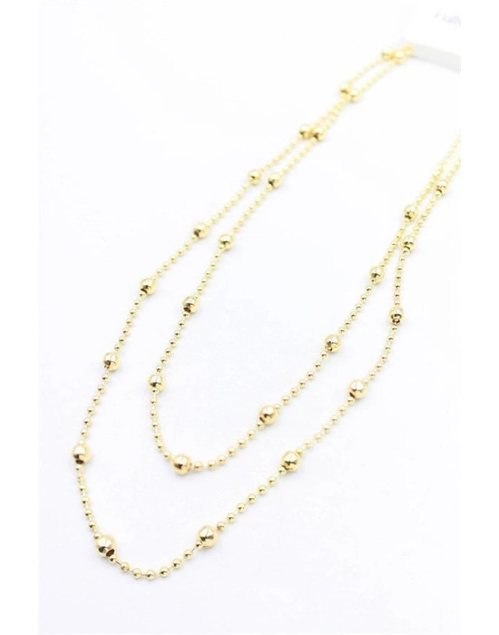Top Zincir Kolye-90cm - Altın