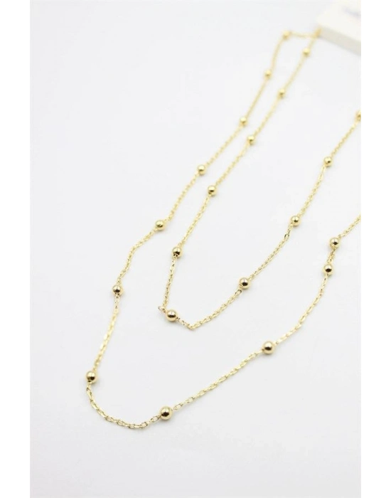 Top Zincir Kolye-90cm - Altın