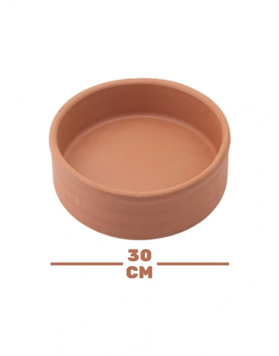 Toprak Güveç, Fırın Kabı, Yuvarlak Fırın Tepsisi Büyük Boy 30 cm