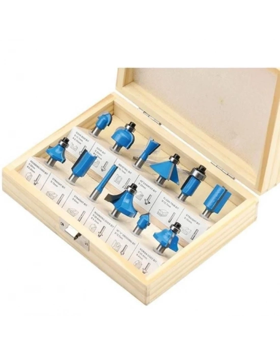 ® Topshop 03038 6 mm 12 Parça Ahşap Freze Uç Seti