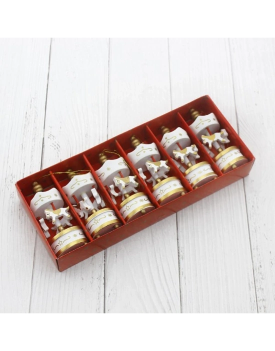 Toptan Dekoratif 6lı Beyaz Mini Atlı Karınca