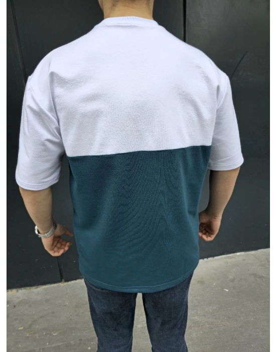 Torba Cep Detaylı Parçalı T-Shirt - Lacivert -