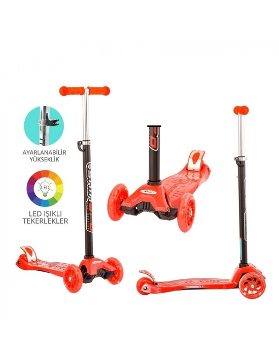 ® Torutoys Kırmızı Twist Işıklı Scooter Kırmızı