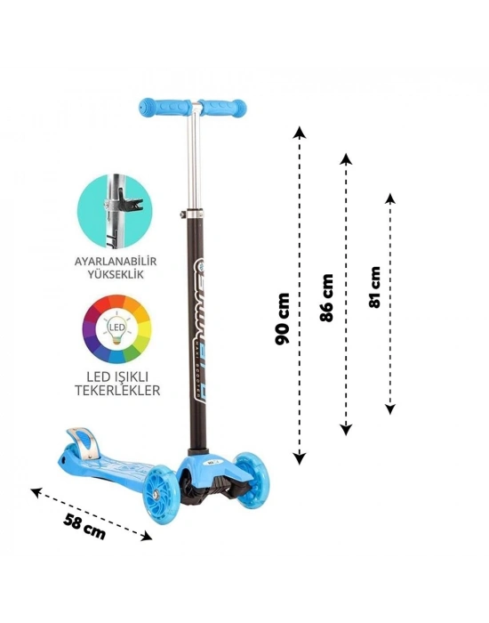 ® Torutoys Mavi Twist Işıklı Scooter