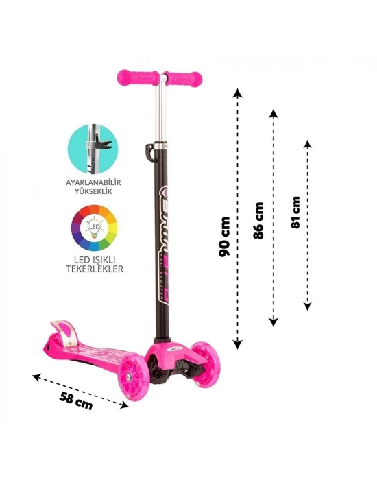 ® Torutoys Maxi Twist Işıklı Scooter Pembe