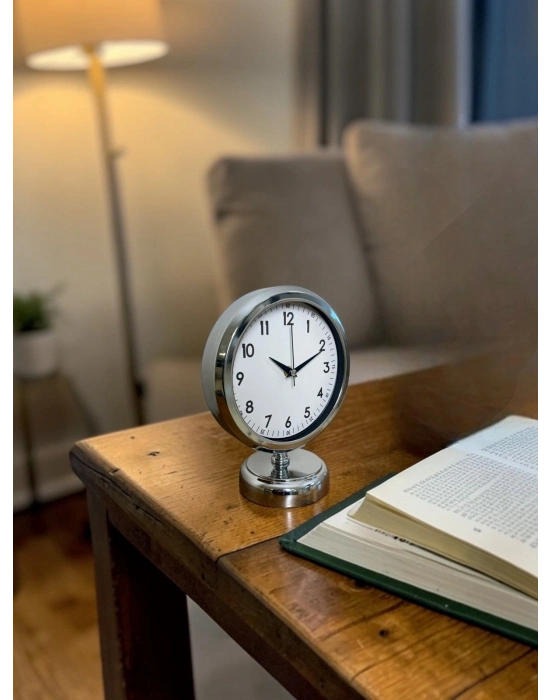 Touch 25 X 20 Cm Metal Krom Masa Saati