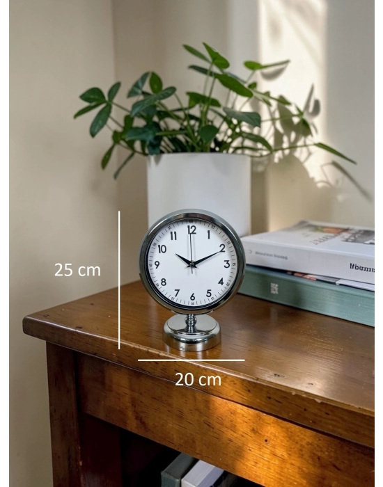 Touch 25 X 20 Cm Metal Krom Masa Saati