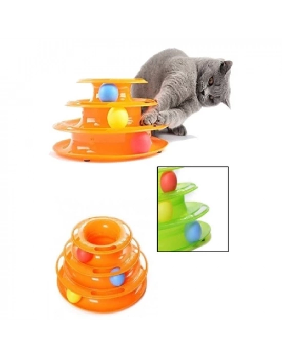 Tower of Tracks 3 Katlı Kedi Oyuncağı