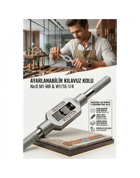 Transformacion Kılavuz Kolu M1-M8 Ayarlı Vida Diş Açma Aparatı No:0 723240
